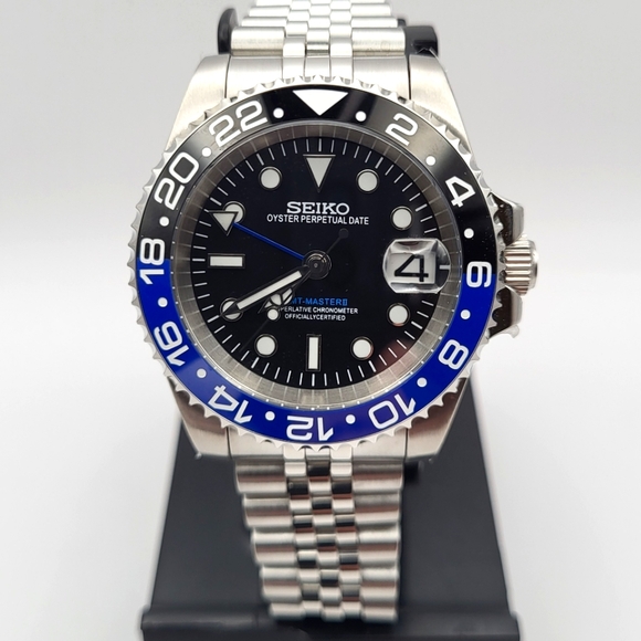New Custom 40mm SeikoMod Automatic GMT Watch - Picture 1 of 9